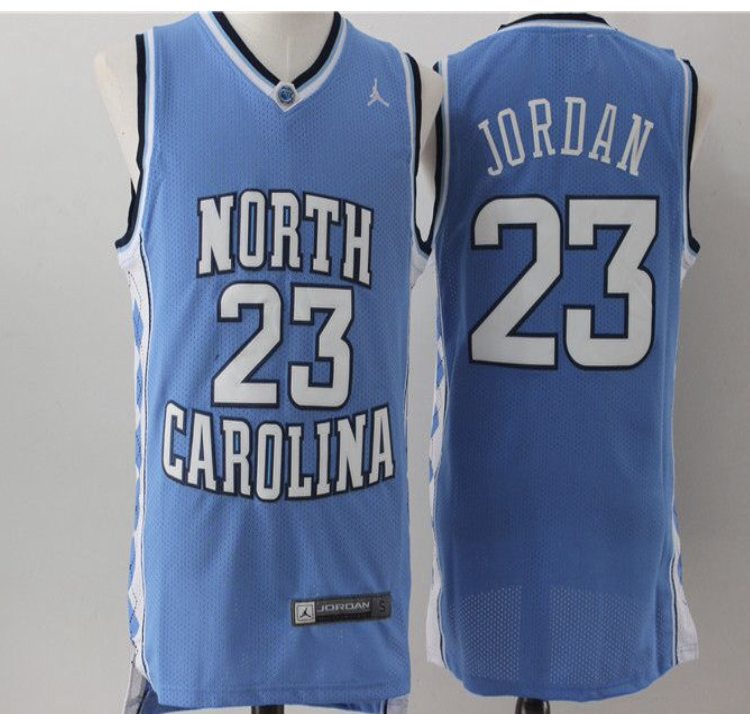 NCAA Men North Carolina Tar Heels Blue 23 Jordan NCAA Jerseys
